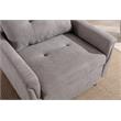 Pemberly Row Gray Woven Fabric Convertible Armchair with Tufted Cushions
