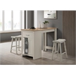 Pemberly Row Light Gray Engineered Wood Counter Height Table with 2 Stools