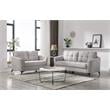 Pemberly Row Light Gray Woven Fabric Tufted Sofa and Loveseat Living Room Set
