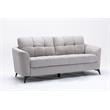 Pemberly Row Light Gray Woven Fabric Tufted Sofa and Loveseat Living Room Set