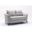 Pemberly Row Light Gray Woven Fabric Tufted Sofa and Loveseat Living Room Set