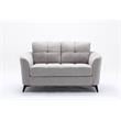 Pemberly Row Light Gray Woven Fabric Tufted Sofa and Loveseat Living Room Set