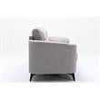Pemberly Row Light Gray Woven Fabric Tufted Sofa and Loveseat Living Room Set