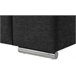 Pemberly Row Black Linen Fabric Armchair with Brushed Stainless Steel Legs