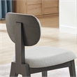 Pemberly Row Set of 2 Gray Fabric Upholstered Dining Chairs with Wood Frame