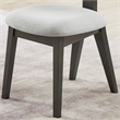 Pemberly Row Set of 2 Gray Fabric Upholstered Dining Chairs with Wood Frame