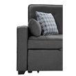 Pemberly Row Gray Fabric Sleeper Sofa with 2 USB Ports and 4 Accent Pillows