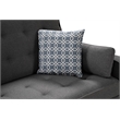 Pemberly Row Gray Fabric Sleeper Sofa with 2 USB Ports and 4 Accent Pillows