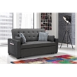 Pemberly Row Gray Fabric Sleeper Sofa with 2 USB Ports and 4 Accent Pillows