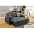 Pemberly Row Gray Fabric Sleeper Sofa with 2 USB Ports and 4 Accent Pillows