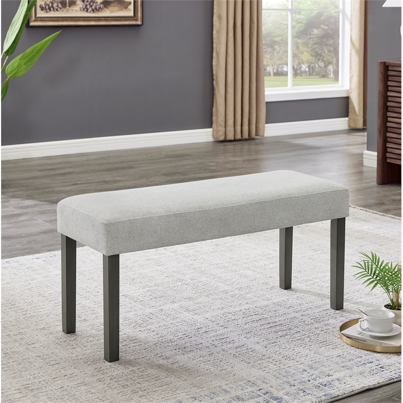 Pemberly Row Light Gray Fabric Upholstered 40