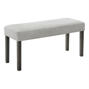 Pemberly Row Light Gray Fabric Upholstered 40&quot Bench with Dark Gray Wood Frame
