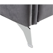 Pemberly Row Gray Velvet Modern Accent Arm Chair with Chrome Trim and Legs