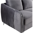 Pemberly Row Gray Velvet Modern Accent Arm Chair with Chrome Trim and Legs