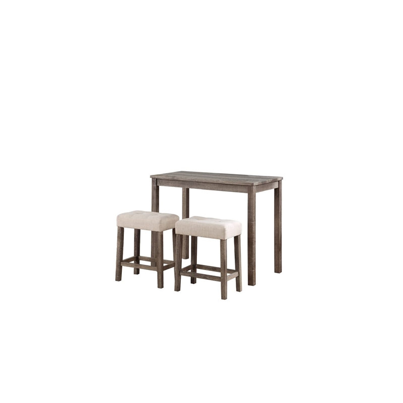 Pemberly Row Brown Wood 3-Piece 42