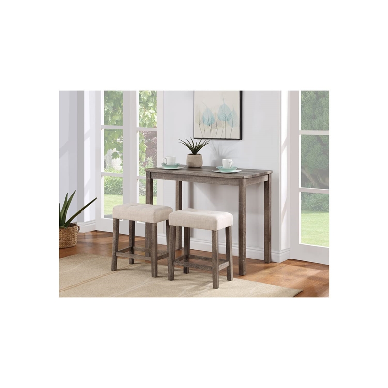 Pemberly Row Brown Wood 3-Piece 42