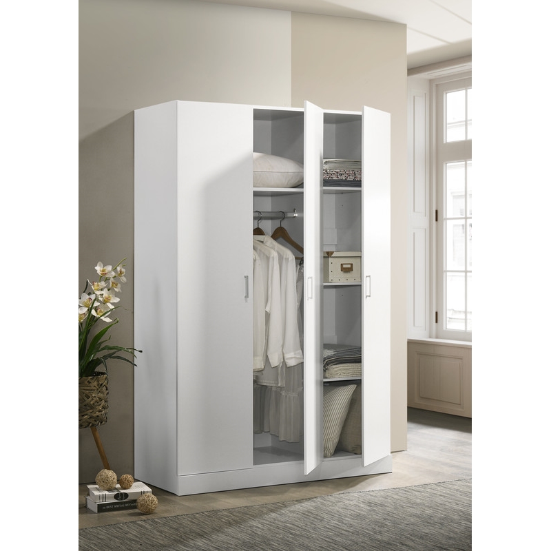 Pemberly Row White Engineered Wood 3-Door 46