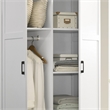 Pemberly Row White Engineered Wood Wardrobe Armoire with Drawers and Shelves