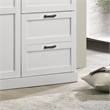 Pemberly Row White Engineered Wood Wardrobe Armoire with Drawers and Shelves