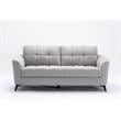 Pemberly Row Light Gray Woven Fabric Sofa with Tufted Cushion and Metal Legs