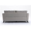 Pemberly Row Light Gray Woven Fabric Sofa with Tufted Cushion and Metal Legs
