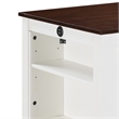 Pemberly Row White Counter Height Dining Table with USB Ports and 3 Shelves