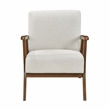 Pemberly Row Chenille Accent Armchair with Pocket Coil Support in Beige