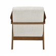 Pemberly Row Chenille Accent Armchair with Pocket Coil Support in Beige