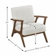 Pemberly Row Chenille Accent Armchair with Pocket Coil Support in Beige