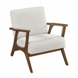 Pemberly Row Chenille Accent Armchair with Pocket Coil Support in Beige