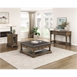 Pemberly Row Hardwood Cocktail Table Ottoman with 4 Drawers and Shelf in Brown