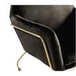 Pemberly Row Modern Soft Velvet Accent Arm Chair with Gold Metal Base in Black