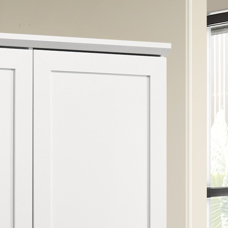 Pemberly Row 2-Door Engineered Wood Storage Cabinet with Shelves in White