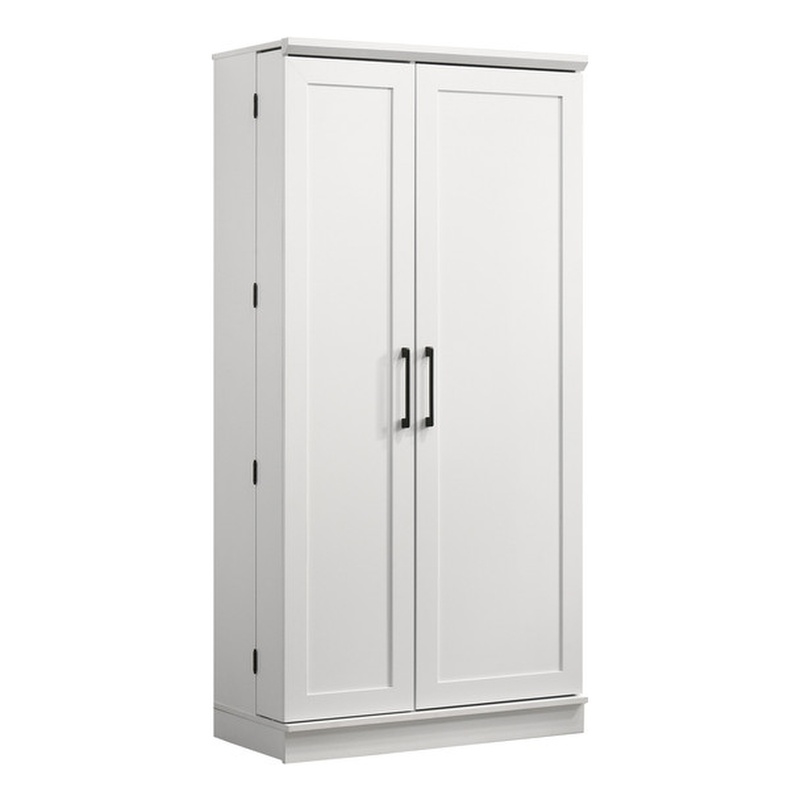 Pemberly Row 2-Door Engineered Wood Storage Cabinet with Shelves in White