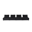 Pemberly Row Velvet 4-Piece Modular Sectional Sofa with Tufted Seat in Black