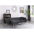 Pemberly Row Dark Gray Fabric Sectional Sofa with Chaise Ottoman and 2 Pillows