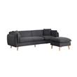 Pemberly Row Dark Gray Fabric Sectional Sofa with Chaise Ottoman and 2 Pillows