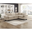 Pemberly Row Chenille Corner Seat with Pocket Coil Support in Taupe