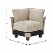 Pemberly Row Chenille Corner Seat with Pocket Coil Support in Taupe