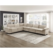 Pemberly Row Chenille Corner Seat with Pocket Coil Support in Taupe