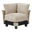 Pemberly Row Chenille Corner Seat with Pocket Coil Support in Taupe