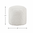 Pemberly Row Faux Fur Fabric Cylindrical Accent Pouf in Off White