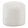 Pemberly Row Faux Fur Fabric Cylindrical Accent Pouf in Off White