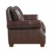 Pemberly Row Top-Grain Leather 2-Piece Sofa and Loveseat Set in Brown