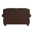 Pemberly Row Top-Grain Leather 2-Piece Sofa and Loveseat Set in Brown