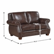 Pemberly Row Top-Grain Leather 2-Piece Sofa and Loveseat Set in Brown