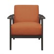 Pemberly Row Solid Rubberwood and Fabric Upholstered Accent Chair in Orange