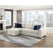 Pemberly Row Microfiber 2-Pc Sectional Sleeper With Reversible Chaise in Beige
