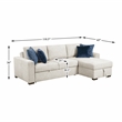 Pemberly Row Microfiber 2-Pc Sectional Sleeper With Reversible Chaise in Beige