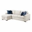 Pemberly Row Microfiber 2-Pc Sectional Sleeper With Reversible Chaise in Beige